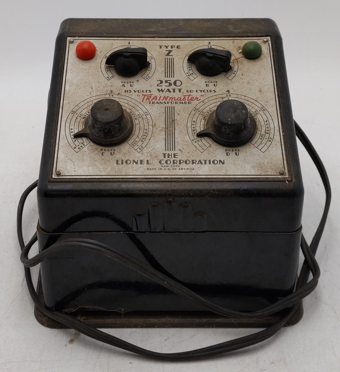 Lionel O Postwar Type Z 250 Watt Trainmaster Transformer VG