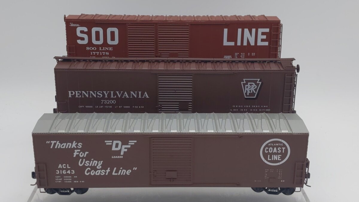 Pacific Rail S Scale Boxcars: 31643, 177178, 73200 [3] VG