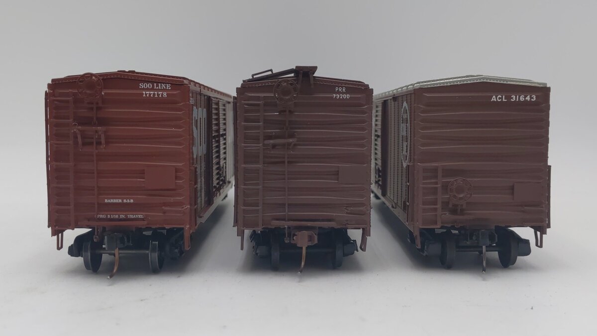 Pacific Rail S Scale Boxcars: 31643, 177178, 73200 [3] VG