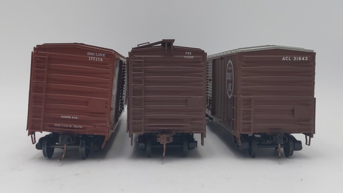 Pacific Rail S Scale Boxcars: 31643, 177178, 73200 [3] VG