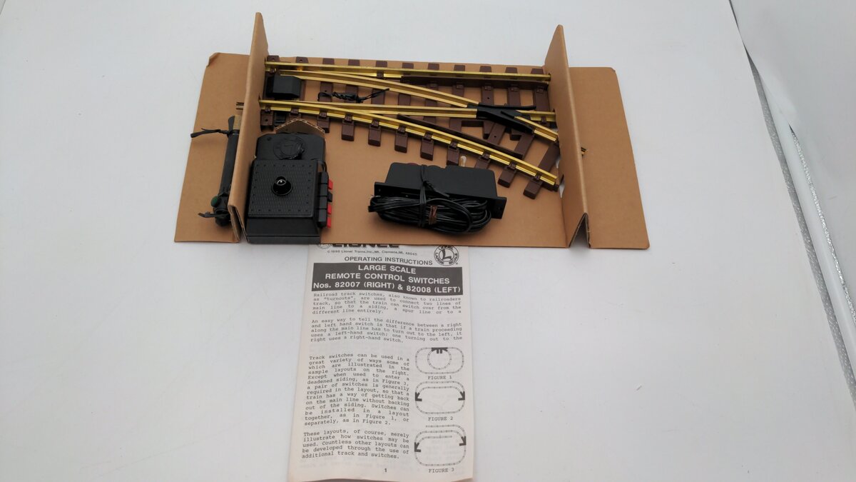 Lionel 8-82007 G Scale Right Hand Remote Switch Turnout For Indoor & Outdoor LN/Box