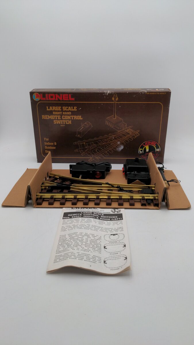 Lionel 8-82007 G Scale Right Hand Remote Switch Turnout For Indoor & Outdoor LN/Box