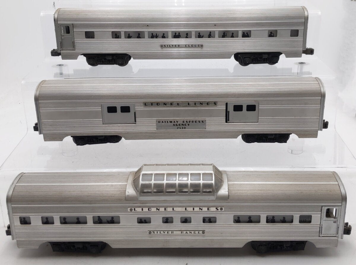 Lionel Vintage O Gauge Lionel Lines Aluminum Passenger Cars #2530,2533,2532 [3] VG