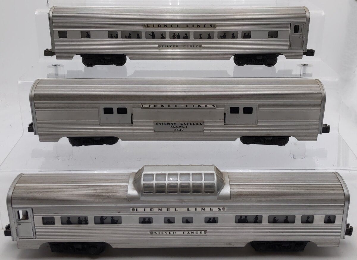 Lionel Vintage O Gauge Lionel Lines Aluminum Passenger Cars #2530,2533,2532 [3] VG