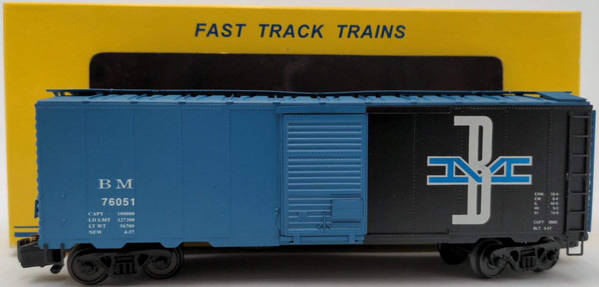 American Models 1148 S Scale (Hi-Rail) Boston and Maine 40' Box Car #76051 EX/Box