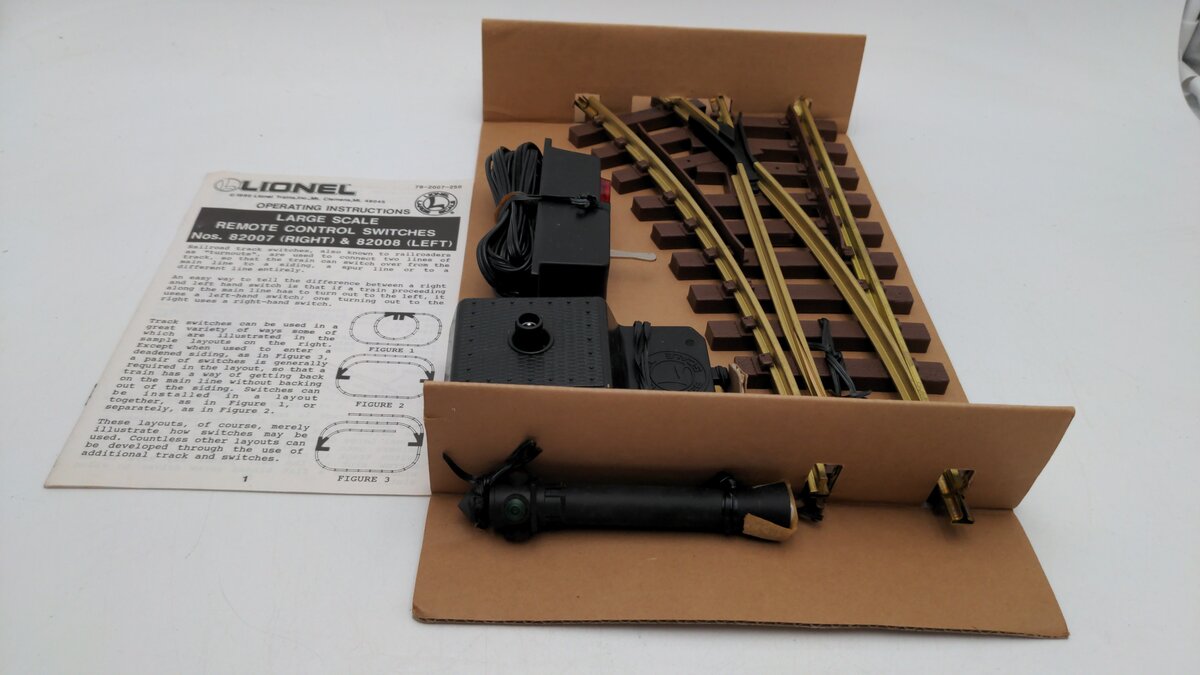 Lionel 8-82008 G Scale Left Hand Remote Switch Turnout Indoor & Outdoor Use LN/Box