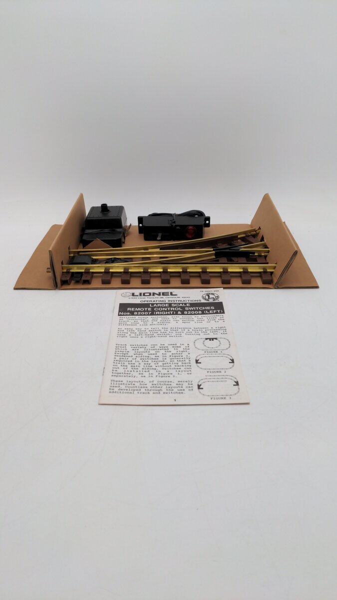 Lionel 8-82008 G Scale Left Hand Remote Switch Turnout Indoor & Outdoor Use LN/Box