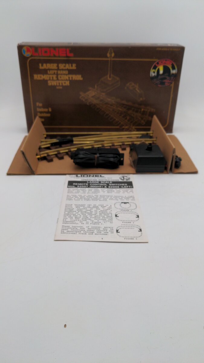 Lionel 8-82008 G Scale Left Hand Remote Switch Turnout Indoor & Outdoor Use LN/Box