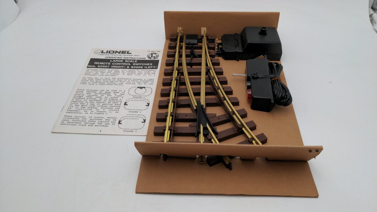 Lionel 8-82008 G Scale Left Hand Remote Switch Turnout Indoor & Outdoor Use LN/Box