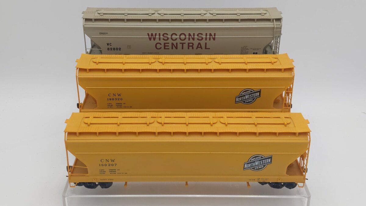 Pacific Rail S Scale 3-Bay Covered Hoppers: 82802, 180207, 180320 [3] VG