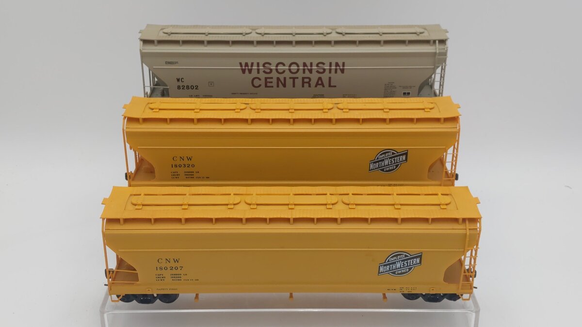 Pacific Rail S Scale 3-Bay Covered Hoppers: 82802, 180207, 180320 [3] VG
