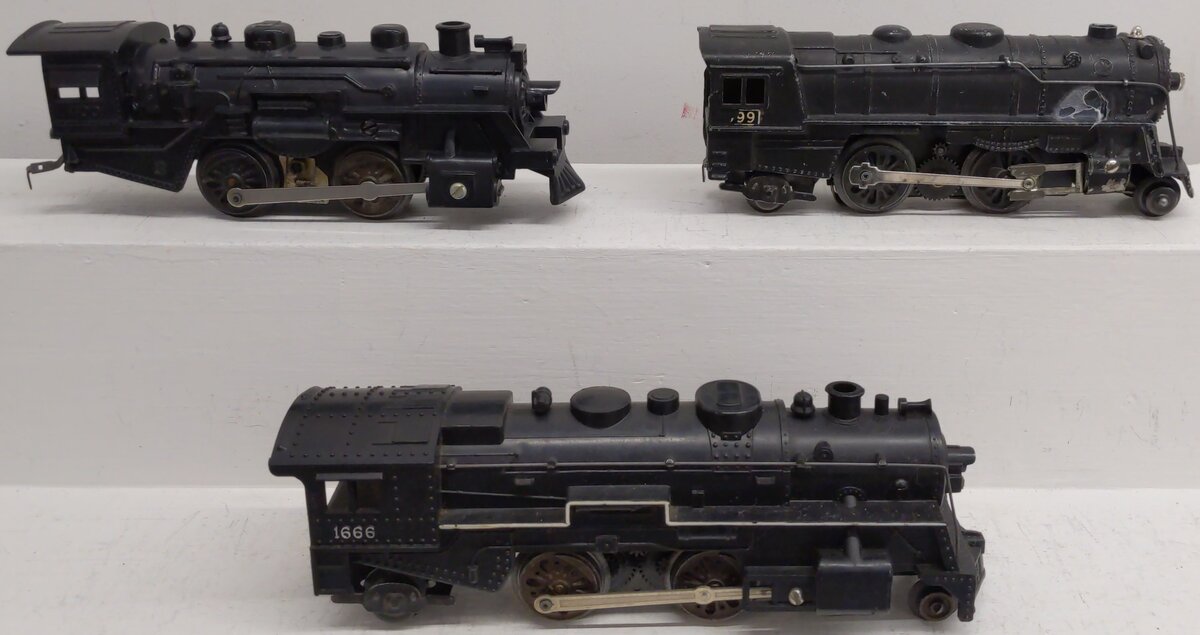 Marx O Gauge Assorted Locomotives; 1666, 400, 999 [3]