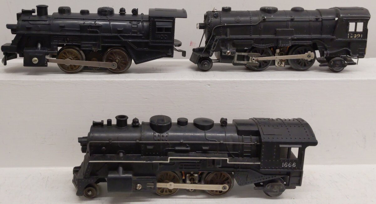 Marx O Gauge Assorted Locomotives; 1666, 400, 999 [3]