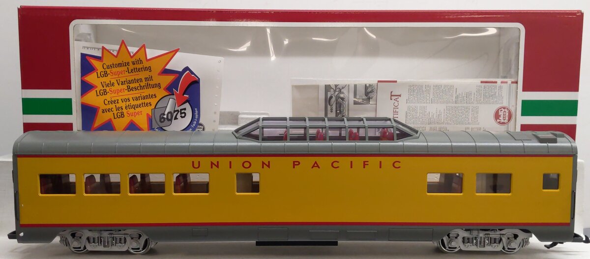 LGB 31580 Union Pacific Vista Dome Passenger Car - Metal Wheels EX/Box