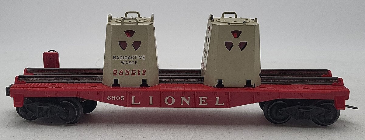 Lionel 6-9234 O Gauge Lionel Radioactive Waste Car w/Waste Containers VG