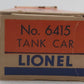 Lionel 6415 Vintage O Sunoco Triple Dome Tank Car- 8000 Gallon VG/Box