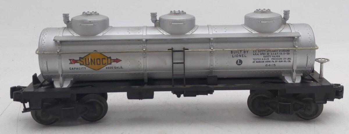 Lionel 6415 Vintage O Sunoco Triple Dome Tank Car- 8000 Gallon VG/Box