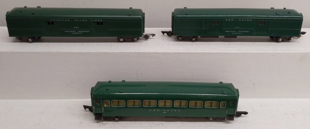 American Flyer S Gauge Assorted Passenger Cars #651,651,650 [3] VG