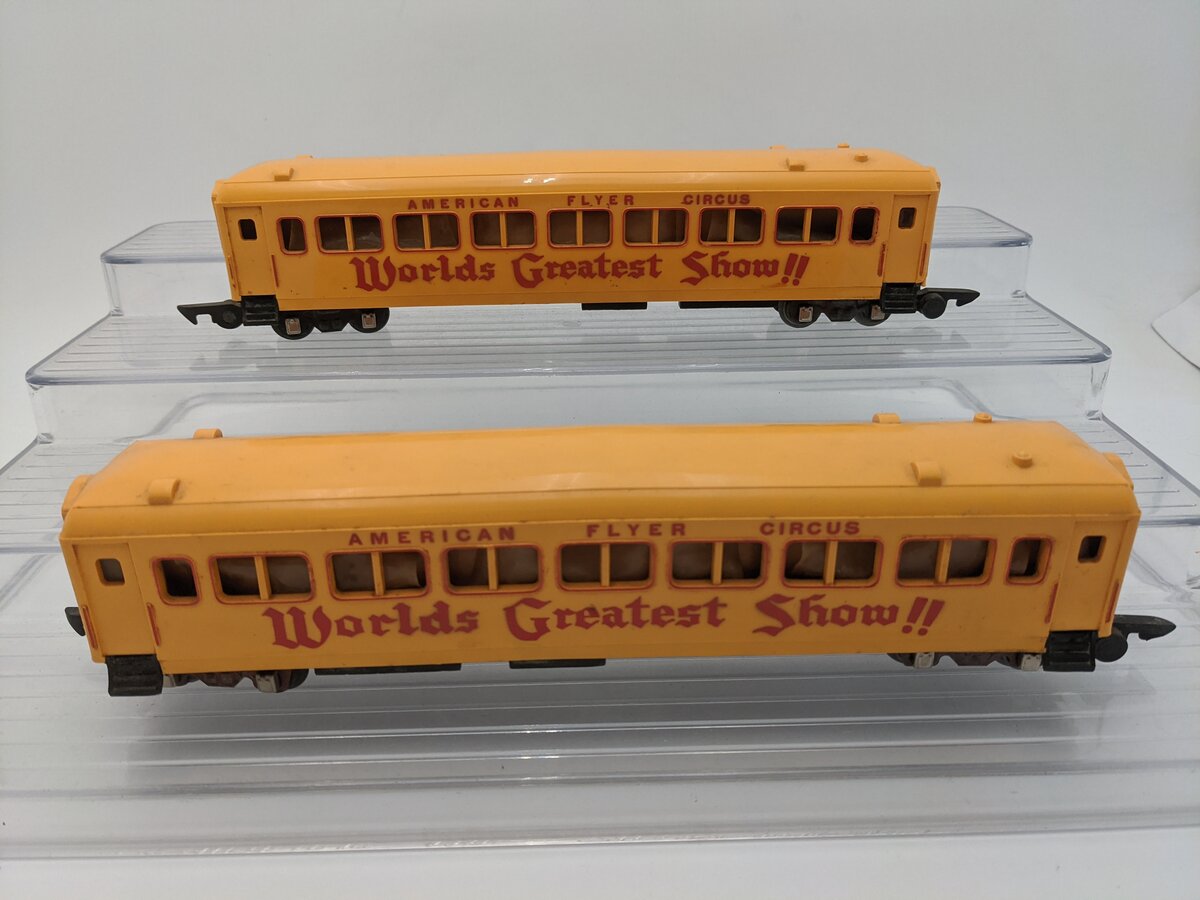 American Flyer S Vintage Circus Worlds Greatest Show Passenger Cars [2] VG