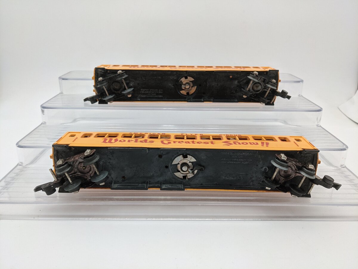 American Flyer S Vintage Circus Worlds Greatest Show Passenger Cars [2] VG