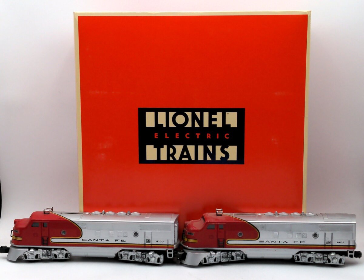 Lionel 6-11711 O Santa Fe F-3 AA Diesel Locomotive Set 8100/8102 with RS (2) EX/Box
