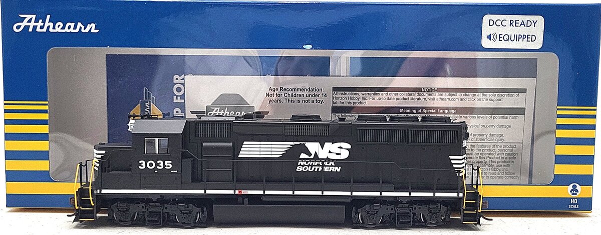 Athearn ATH18266 HO Scale Norfolk Southern GP40-2 Diesel Locomotive #3035 LN/Box