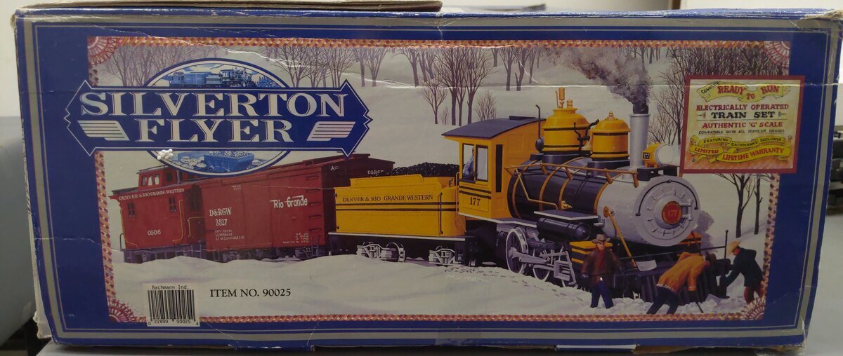 Bachmann 90025 G Gauge D&RGW Silverton Flyer Steam Train Set/Box