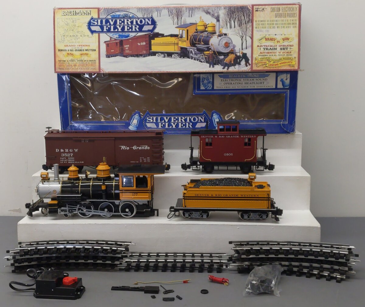 Bachmann 90025 G Gauge D&RGW Silverton Flyer Steam Train Set/Box