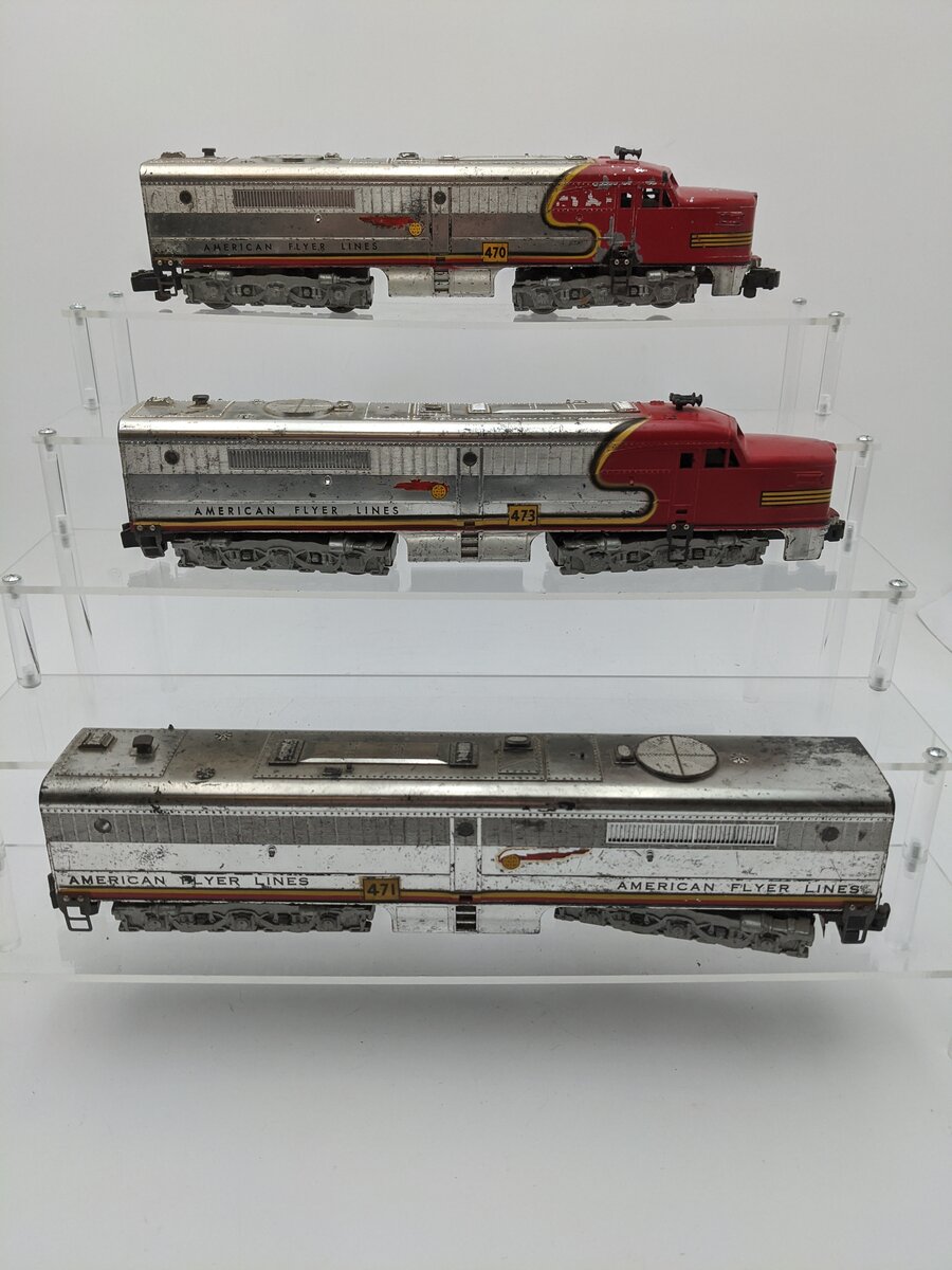 American Flyer Vintage S American Flyer Lines Diesel Locomotives 473,470&471 [3] VG