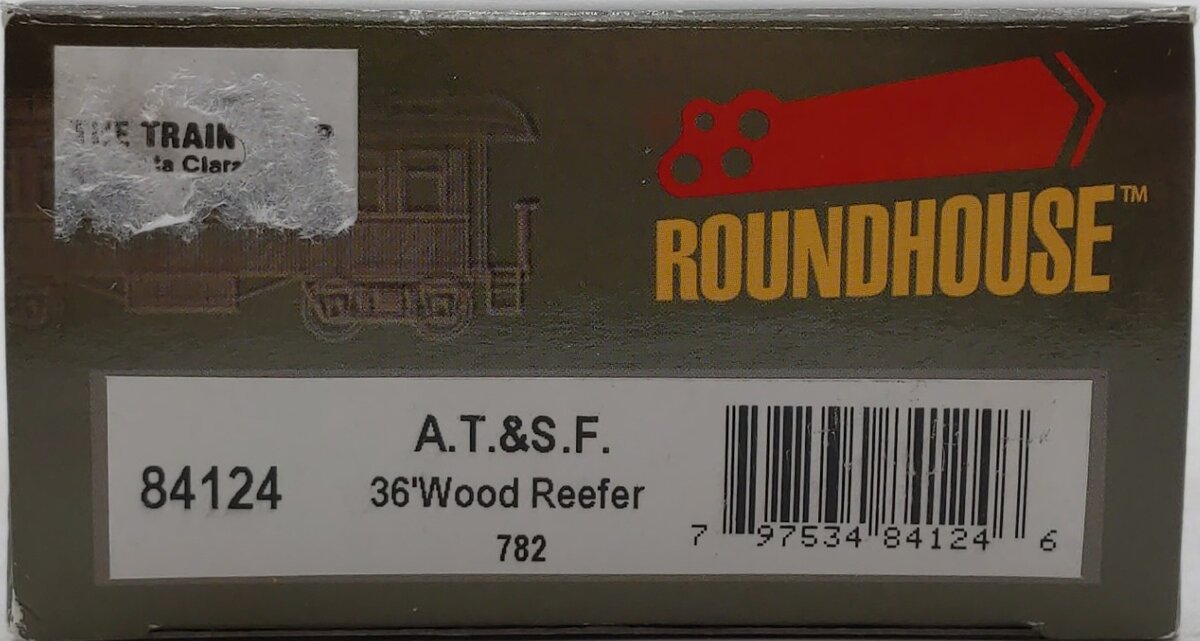 Roundhouse 84124 HO Scale AT&SF 36' Wood Reefer #782 EX/Box