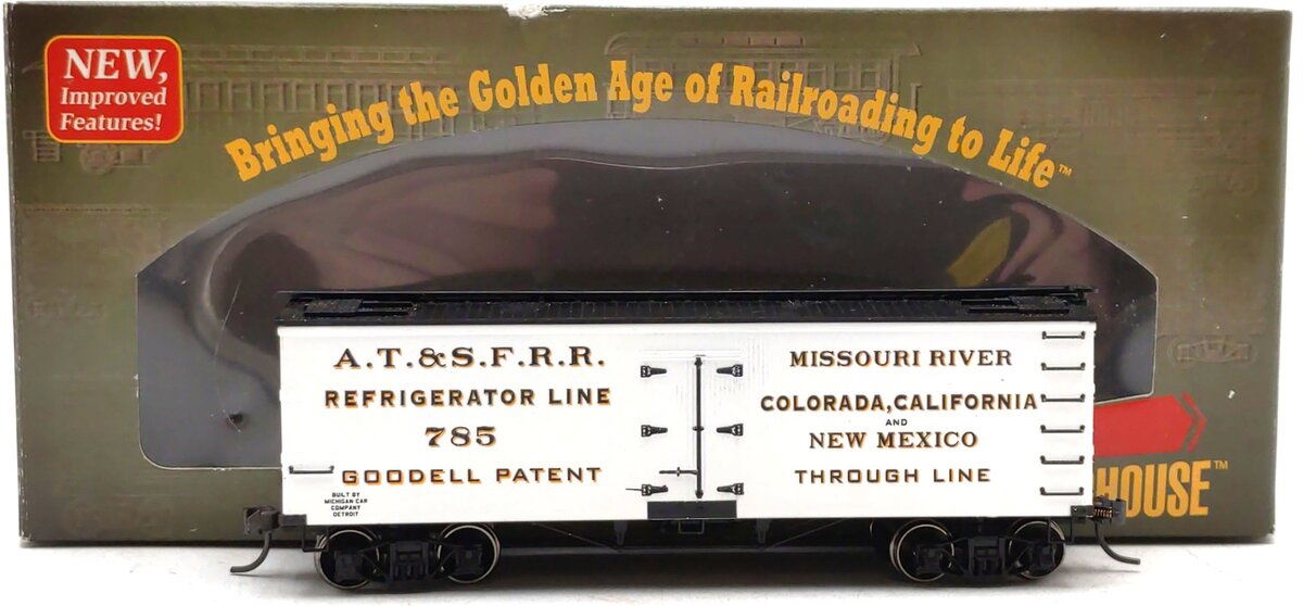 Roundhouse 84123 HO Scale AT&SF 36' Wood Reefer #785 LN/Box