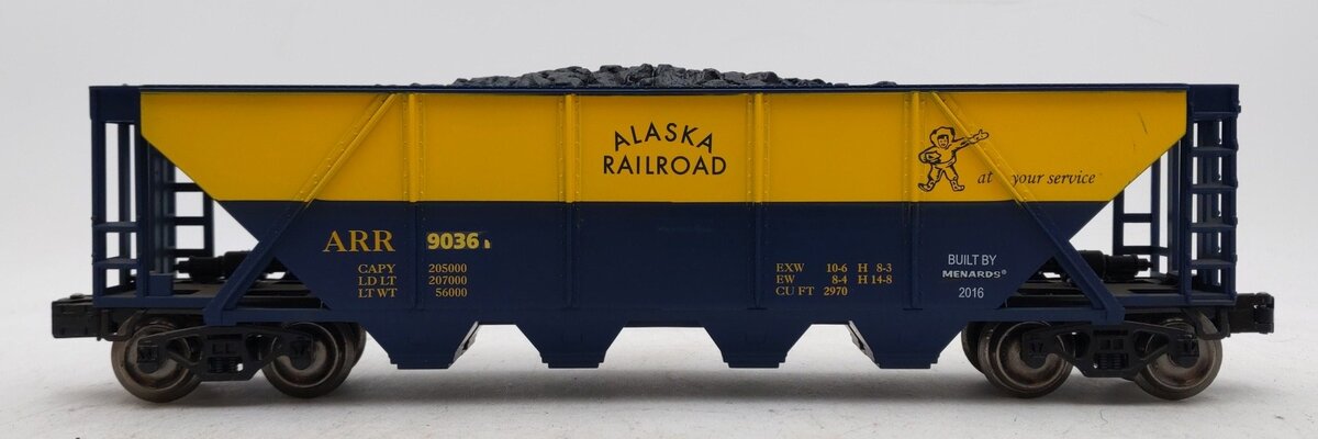 Menards 279-3065 O Gauge Alaska Railroad Hopper Car #90361 EX/Box