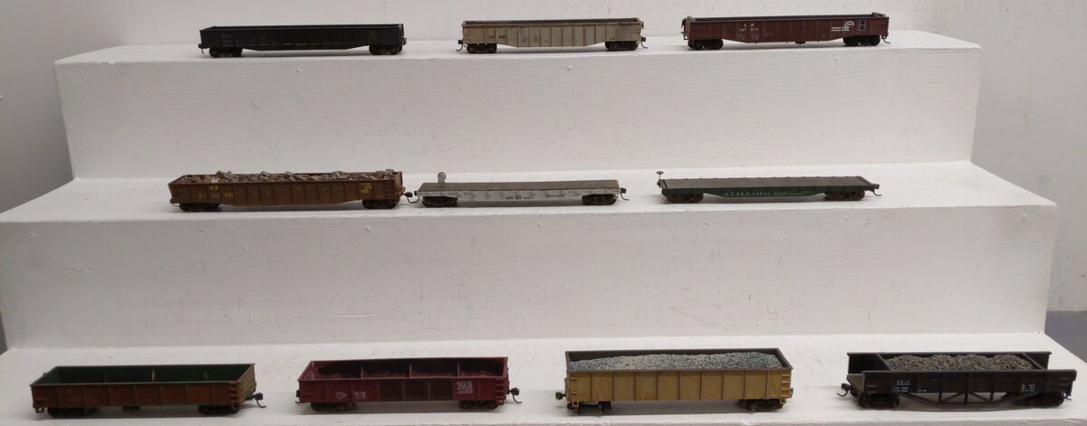 Assorted HO Scale Gondolas & Flat Cars [10] EX