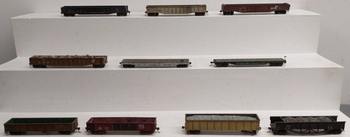 Assorted HO Scale Gondolas & Flat Cars [10] EX