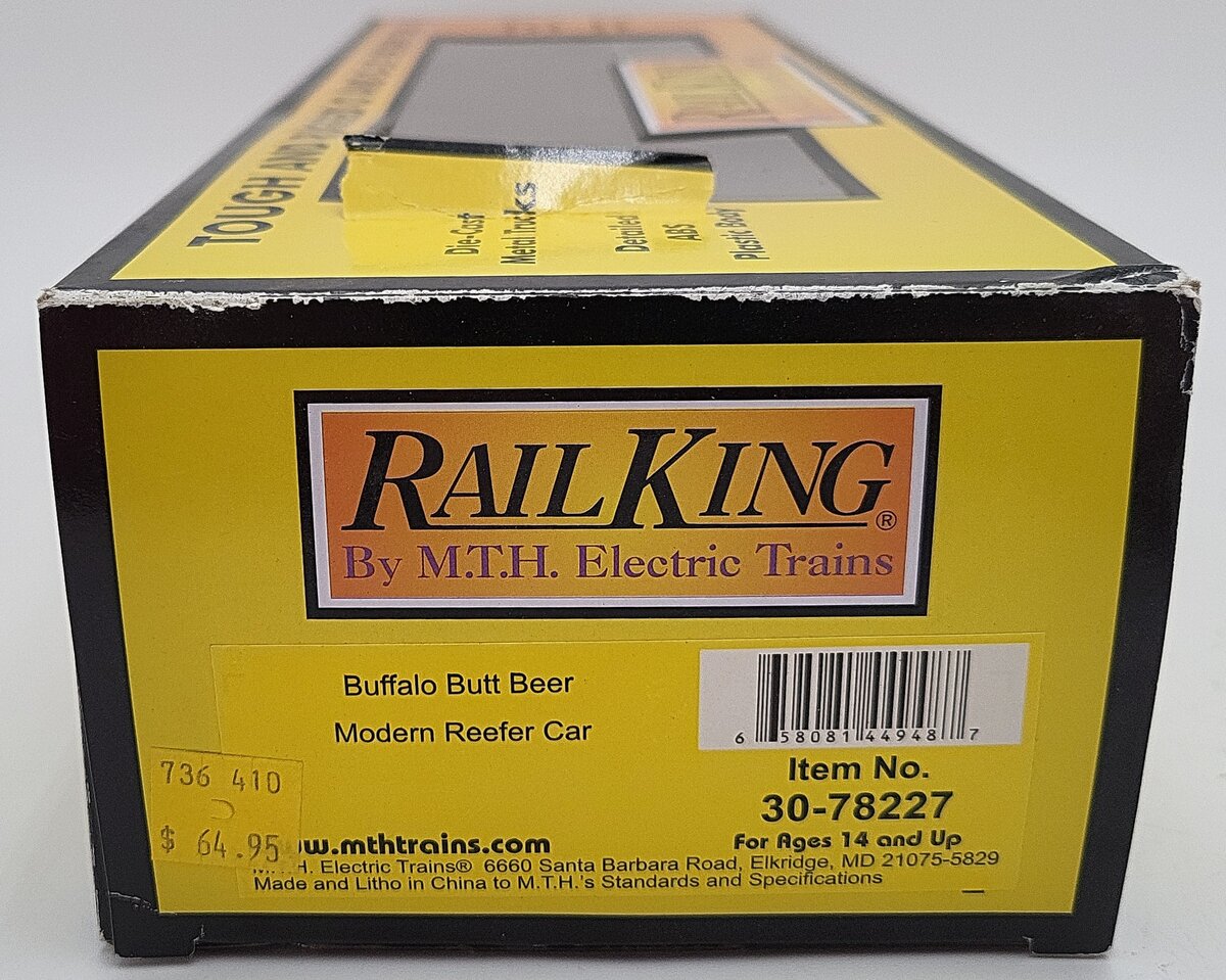 MTH 30-78227 O Buffalo Butt Beer RailKing Modern Reefer Car #2