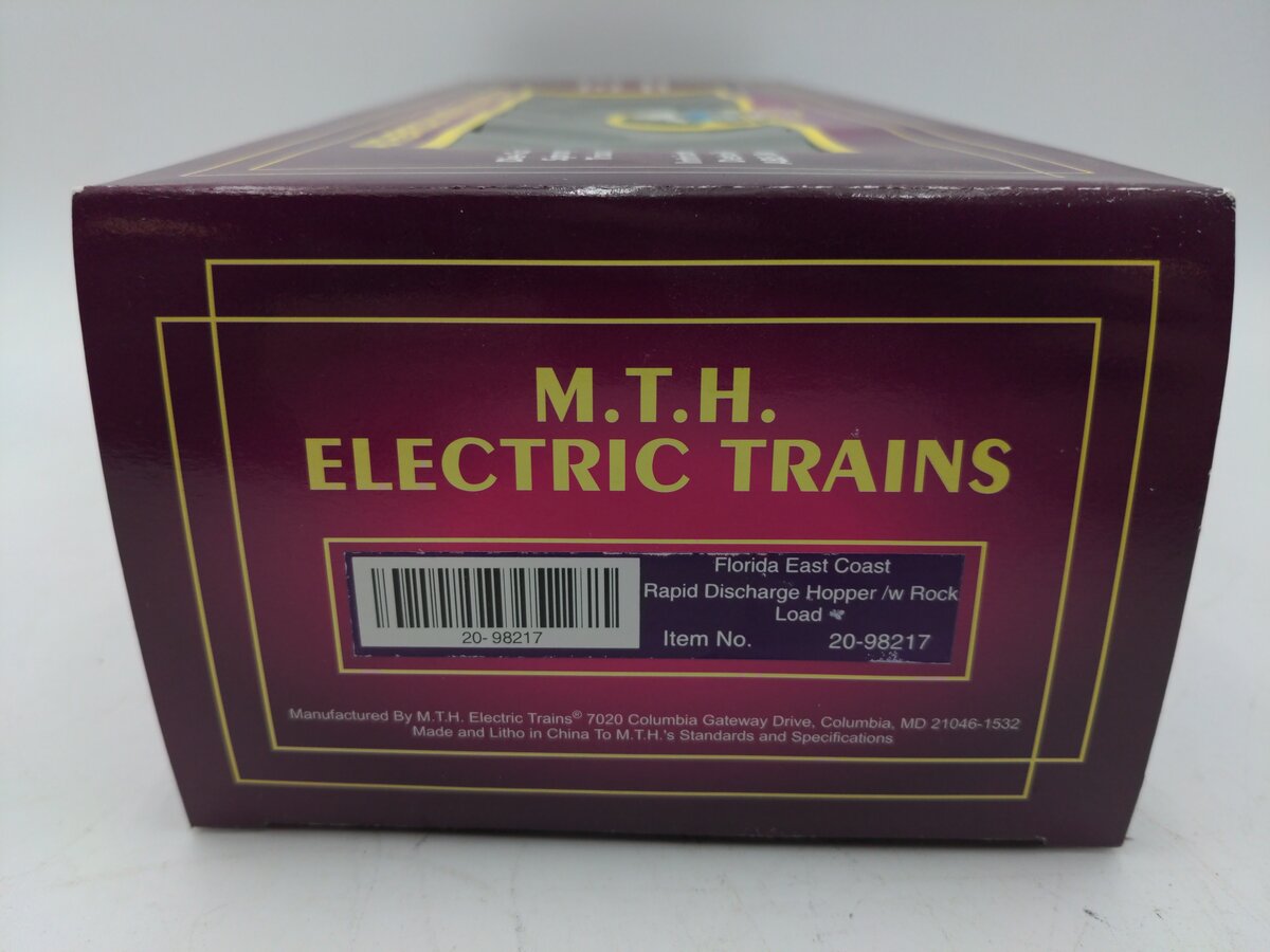 MTH 20-98217 O Gauge Florida East Coast Rapid Discharge Hopper w/Rock Load LN/Box