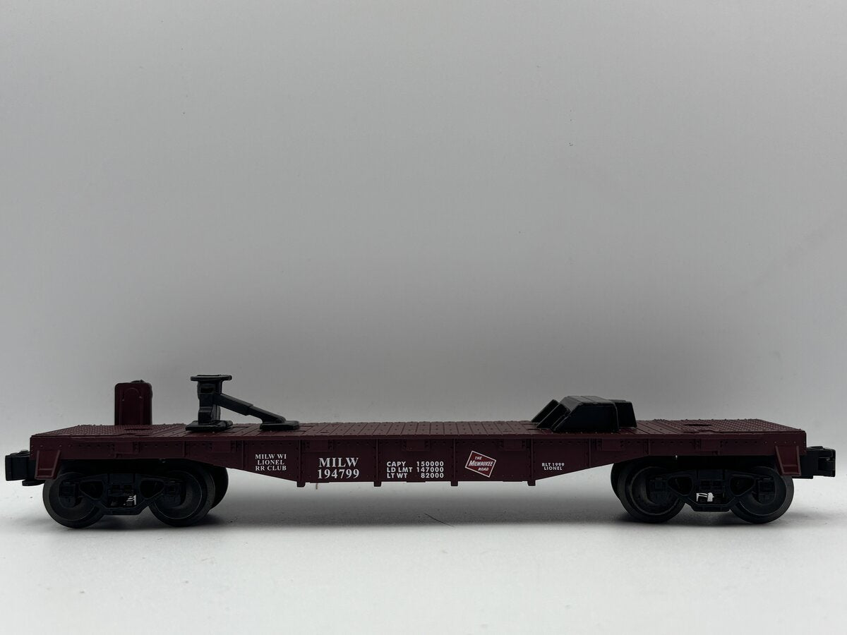Lionel 6-52180 O Gauge Milwaukee Road Flatcar #194799 EX/Box