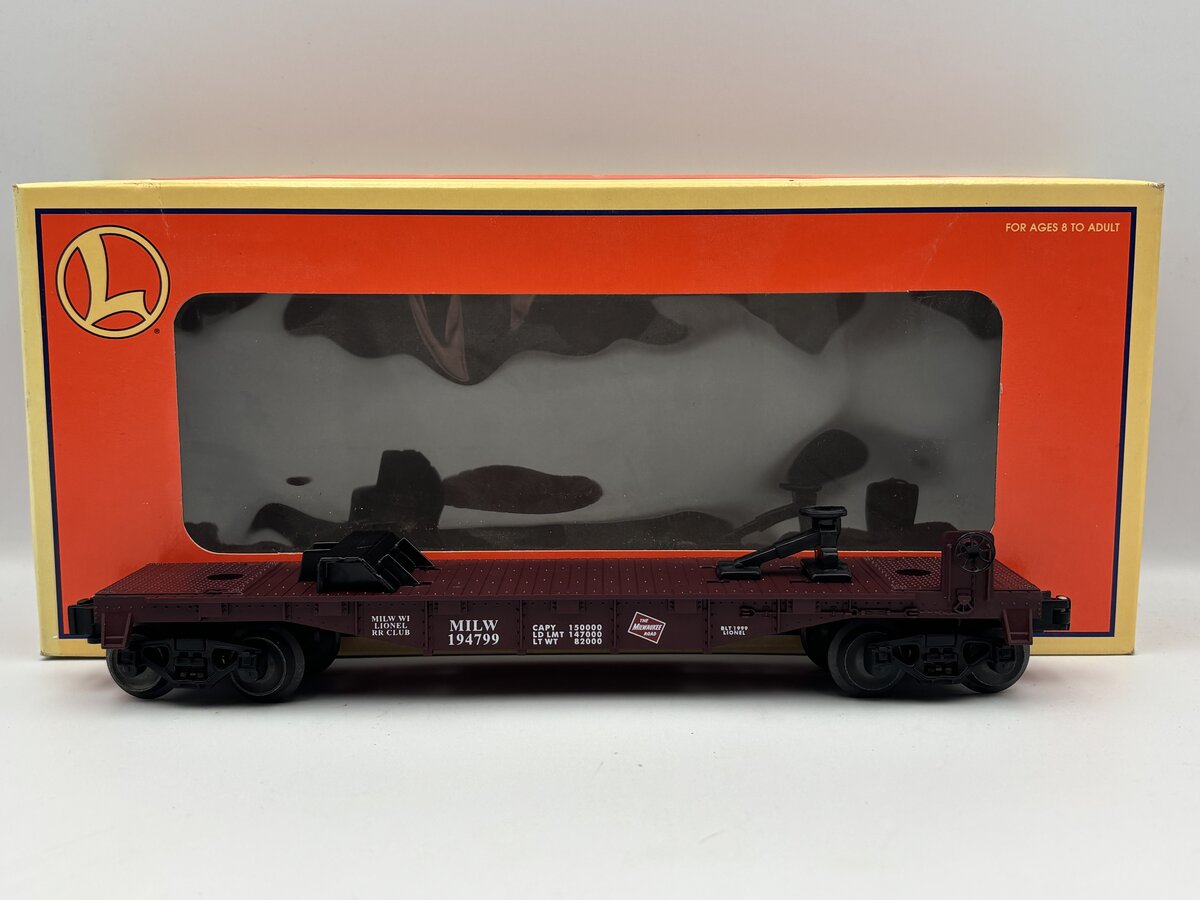 Lionel 6-52180 O Gauge Milwaukee Road Flatcar #194799 EX/Box