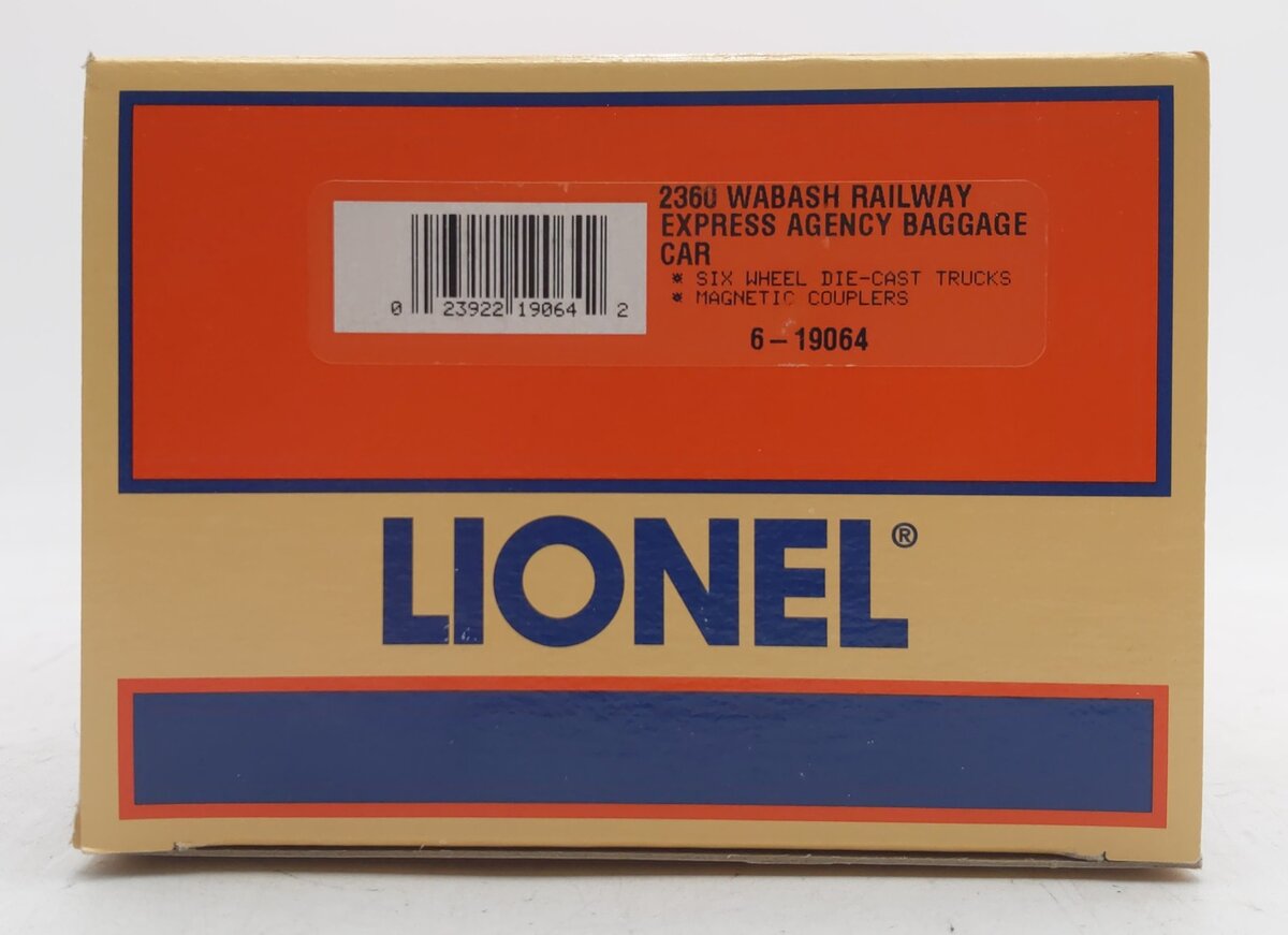 Lionel 6-19064 O Gauge Wabash REA Baggage Car #2630 EX/Box