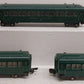 American Flyer 650 Vintage S New Haven Green Pullman Passenger Cars (3) VG