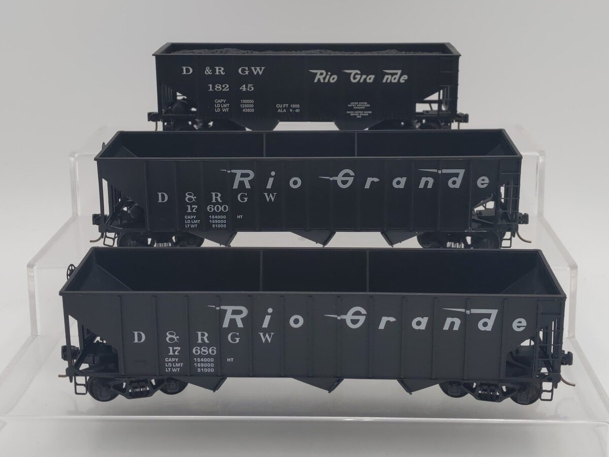 American Models S Scale DRGW Hoppers: 17600, 17686, 18245 [3] EX