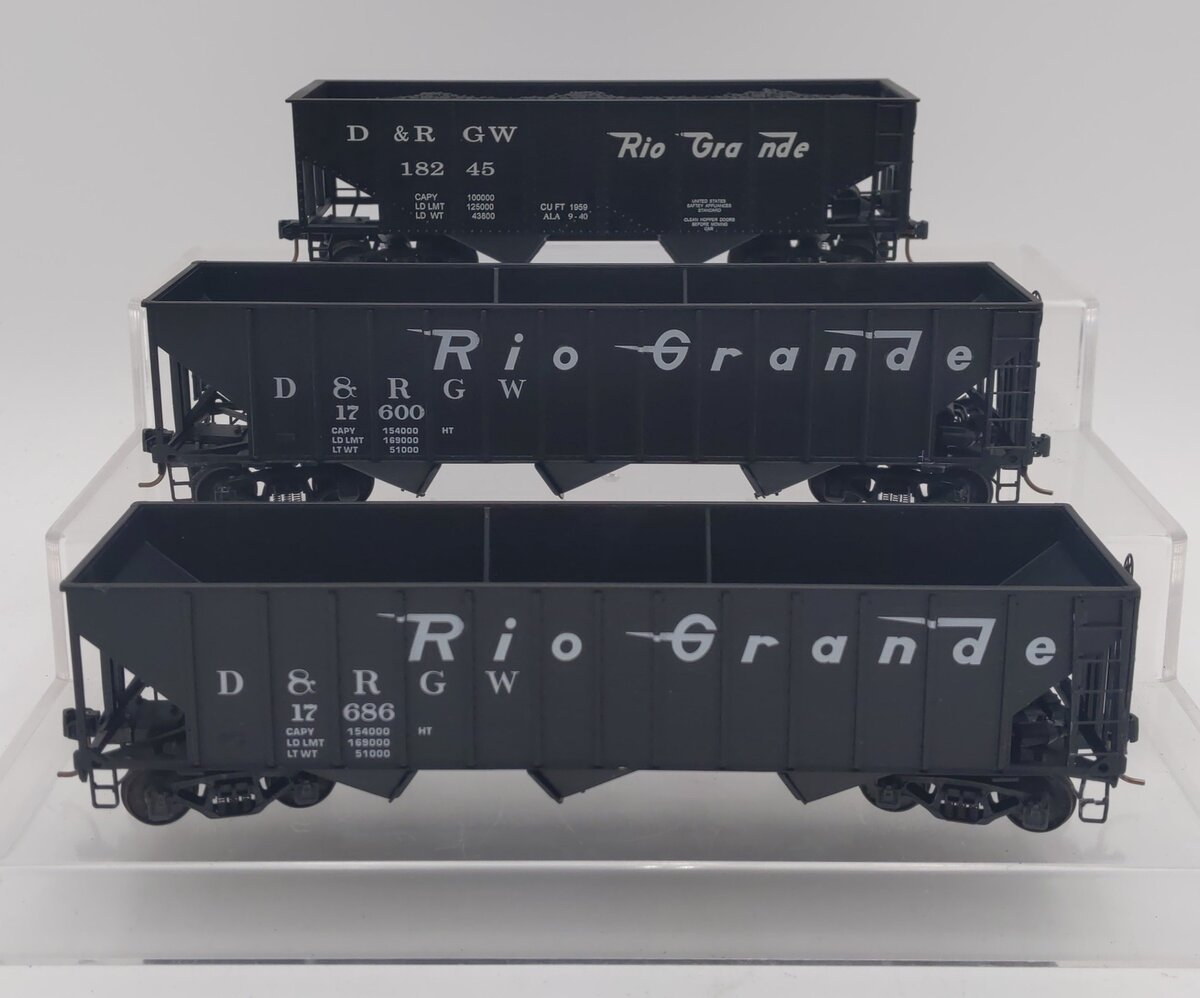 American Models S Scale DRGW Hoppers: 17600, 17686, 18245 [3] EX