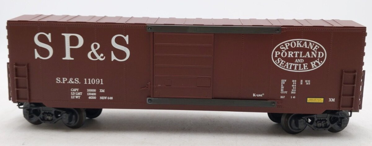 K-Line K764-4241 O Gauge Spokane Portland & Seattle Boxcar #11091 LN