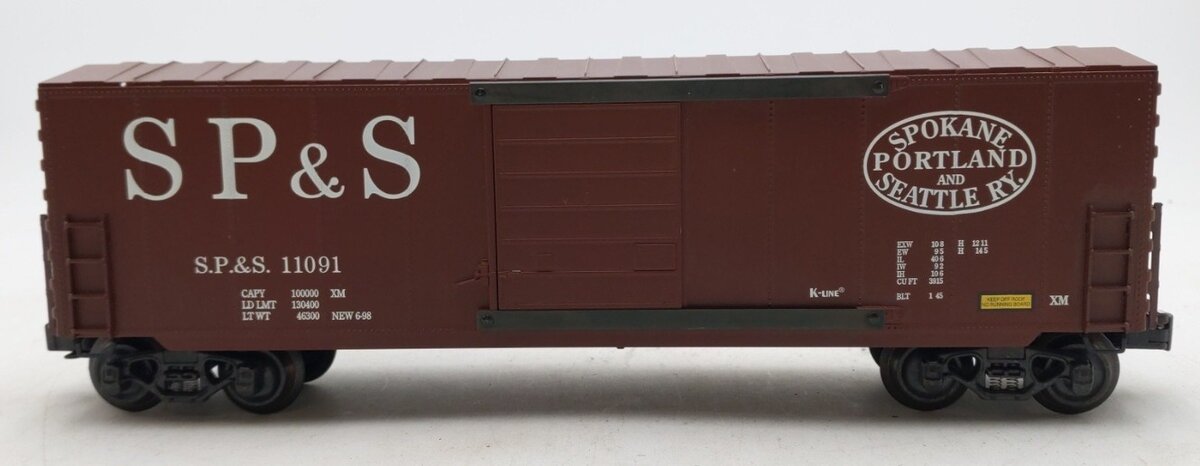 K-Line K764-4241 O Gauge Spokane Portland & Seattle Boxcar #11091 LN