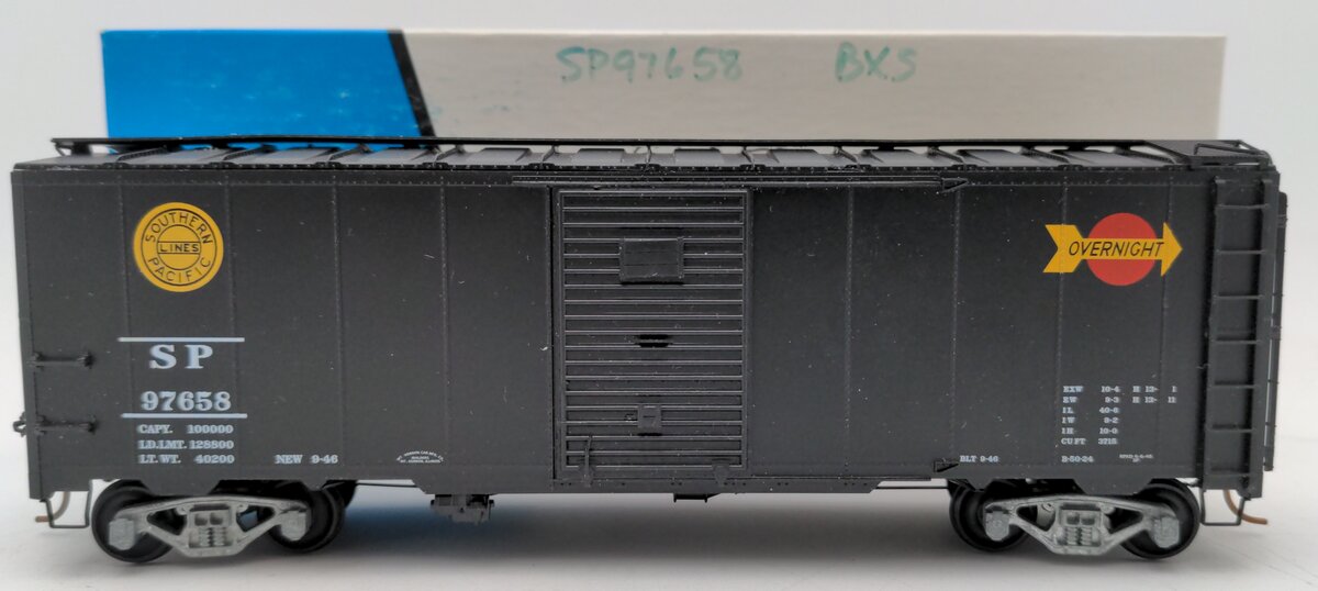 Pacific Rail 1937 S (S.P.) AAR 40'  B-461.4 Overnight Boxcar Kit #97658 Assemble VG/Box