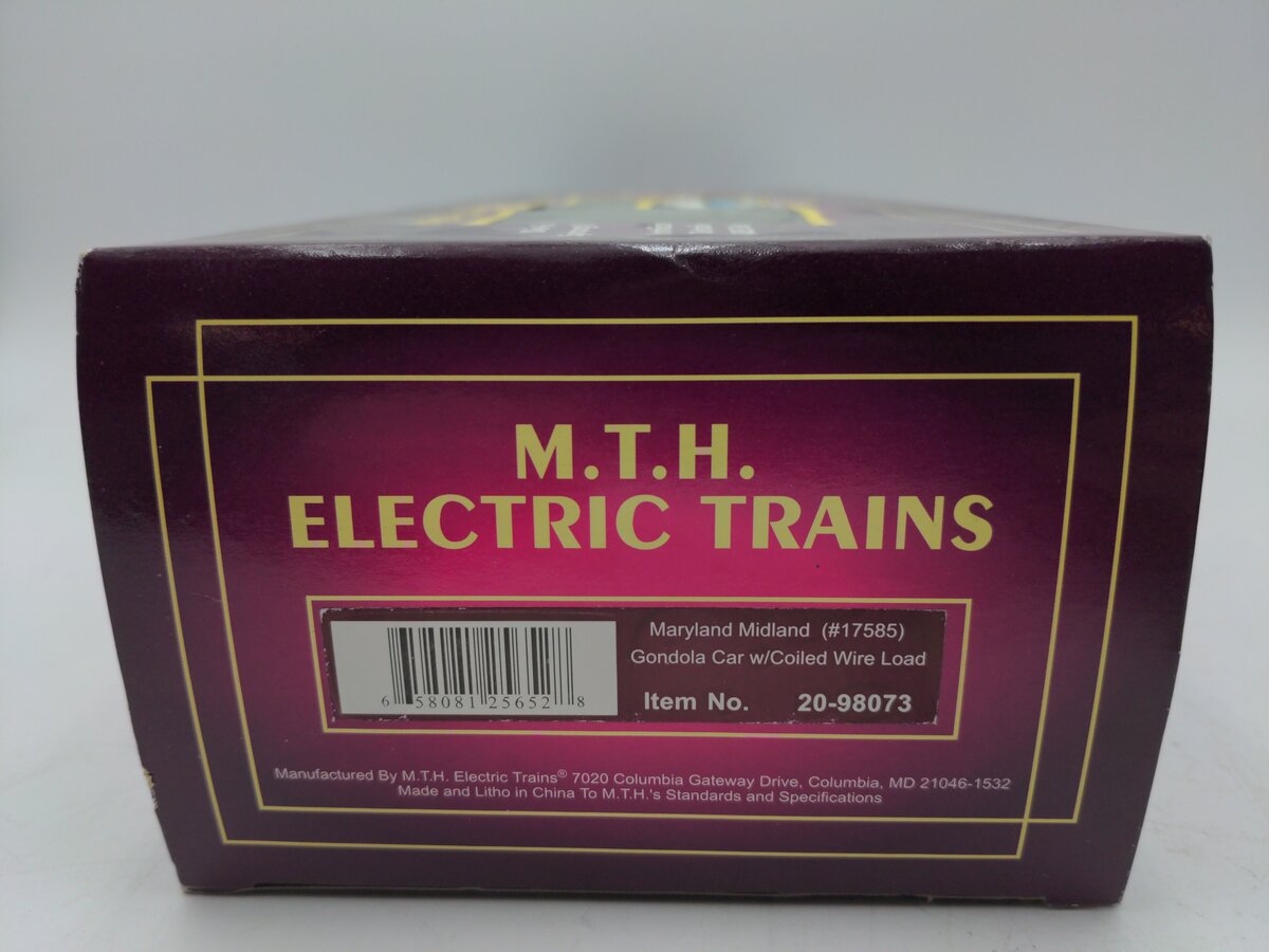 MTH 20-98073 Maryland Midland Gondola Car w/Coiled Wire Load LN/Box