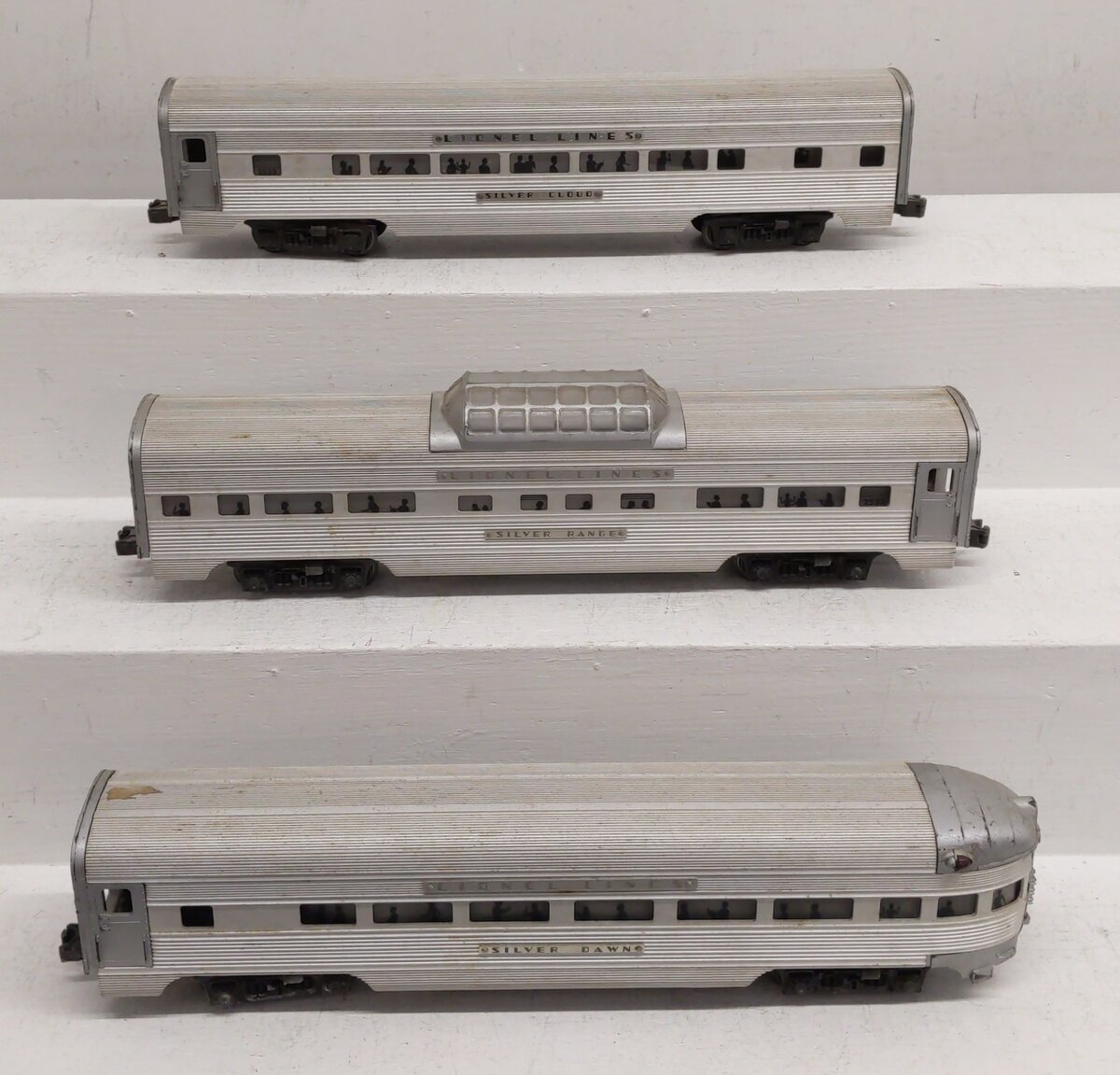 Assorted Lionel O Scale Aluminum Passenger Cars [3] VG