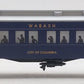 Lionel 6-19062 O Gauge Wabash Railway City of Columbia Coach #2631 EX/Box