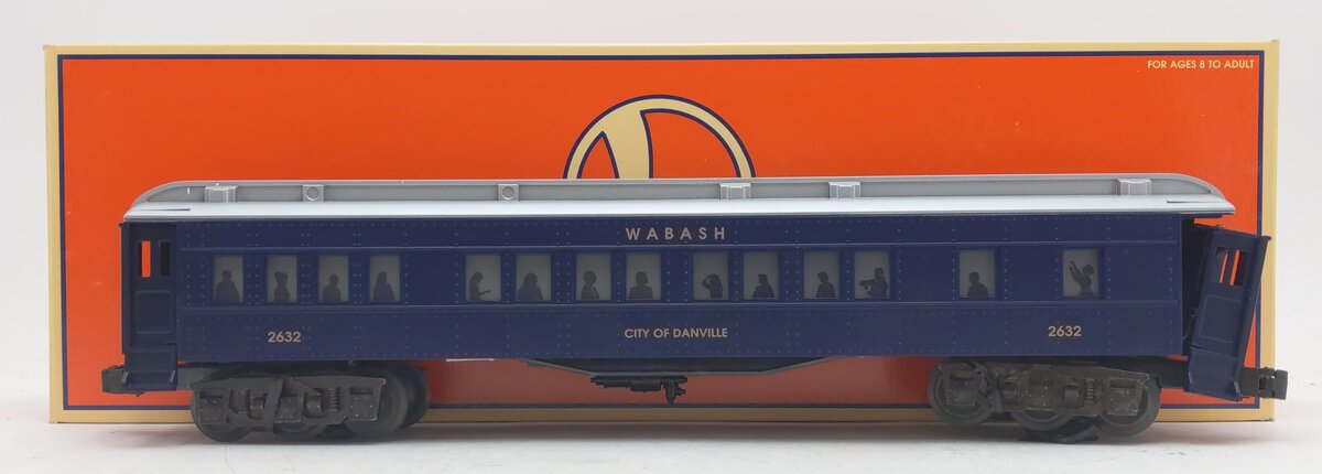 Lionel 6-19063 O Gauge Wabash Railway "City Of Danville" Coach Car #2632 VG/Box