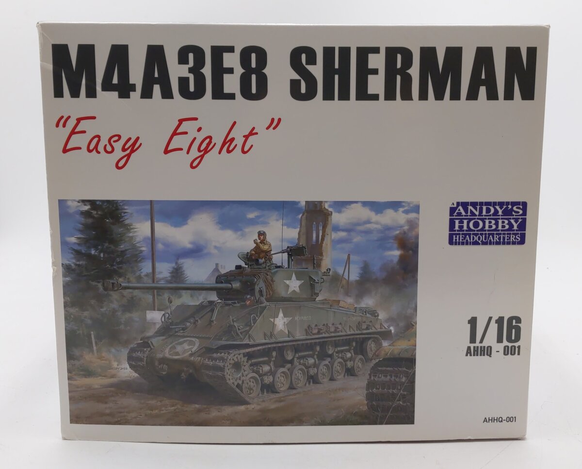 Andy's Hobby Headquarters AHHQ-001 1:16 US Army M4A3E8 Sherman Tank Model Kit EX/Box